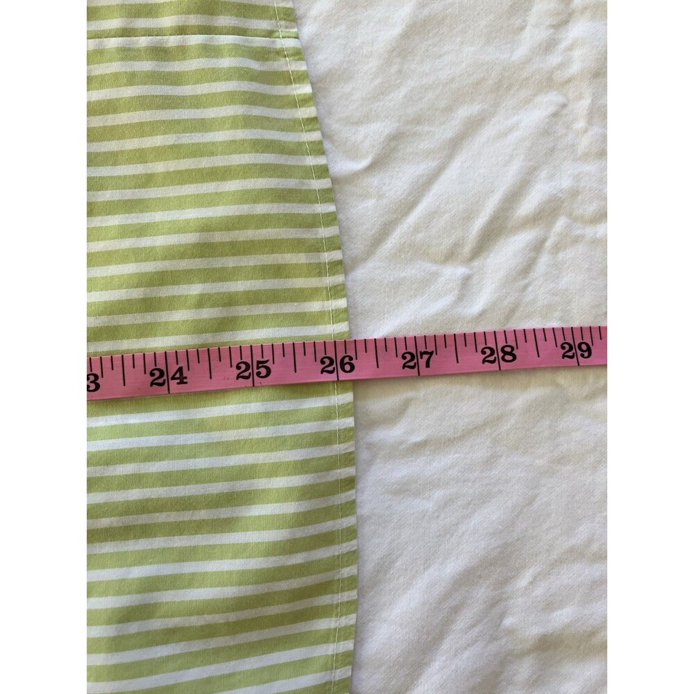 Chico’s No-Iron Lime Green Striped Shirt Pop Collar 3/4 Sleeve Size 2 / L - Picture 6 of 6